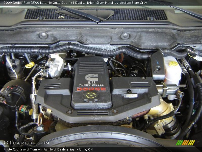 Bright Silver Metallic / Medium Slate Gray 2009 Dodge Ram 3500 Laramie Quad Cab 4x4 Dually