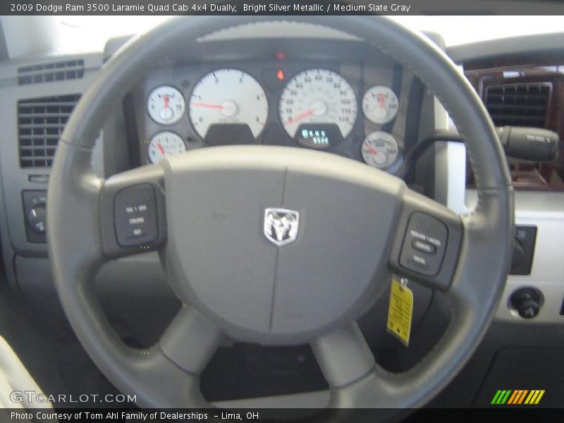 Bright Silver Metallic / Medium Slate Gray 2009 Dodge Ram 3500 Laramie Quad Cab 4x4 Dually