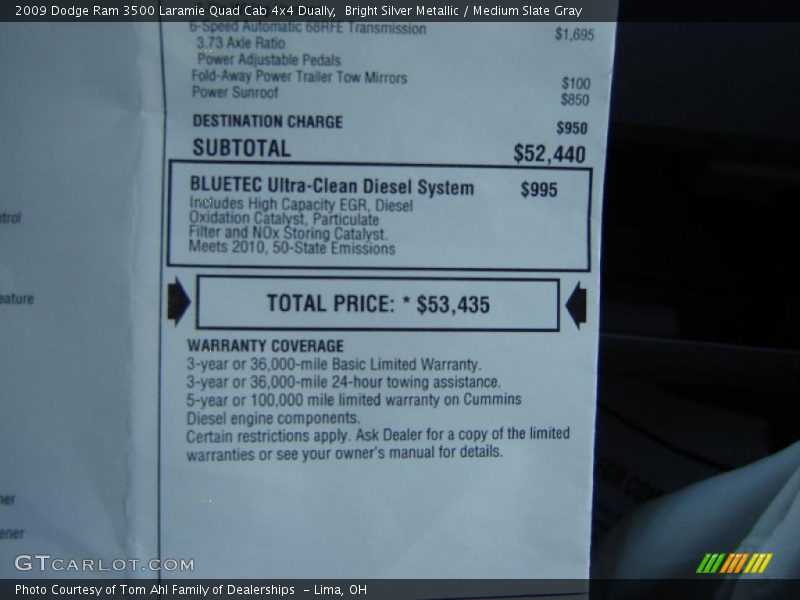 Bright Silver Metallic / Medium Slate Gray 2009 Dodge Ram 3500 Laramie Quad Cab 4x4 Dually