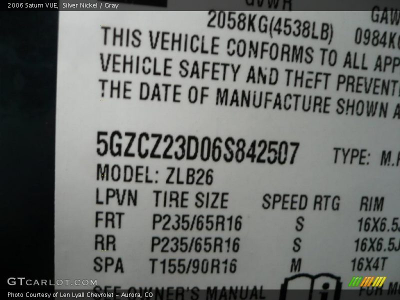 Silver Nickel / Gray 2006 Saturn VUE