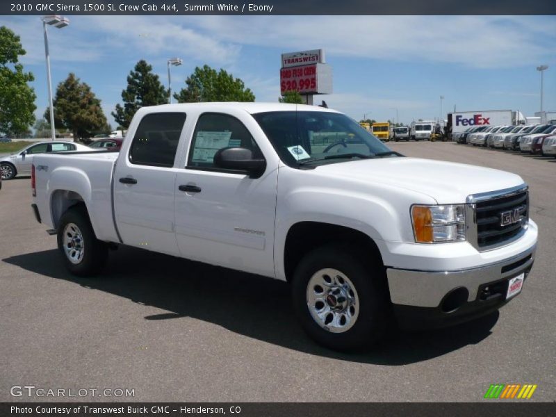 Summit White / Ebony 2010 GMC Sierra 1500 SL Crew Cab 4x4