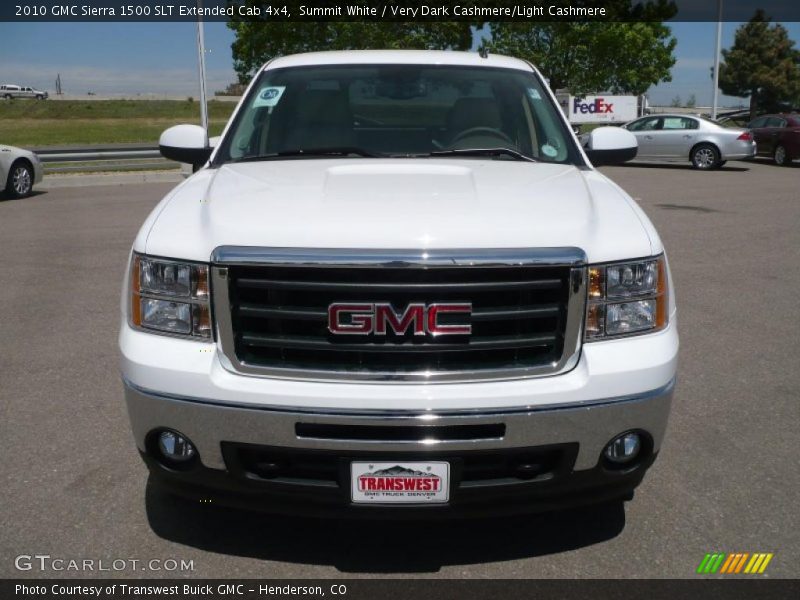 Summit White / Very Dark Cashmere/Light Cashmere 2010 GMC Sierra 1500 SLT Extended Cab 4x4