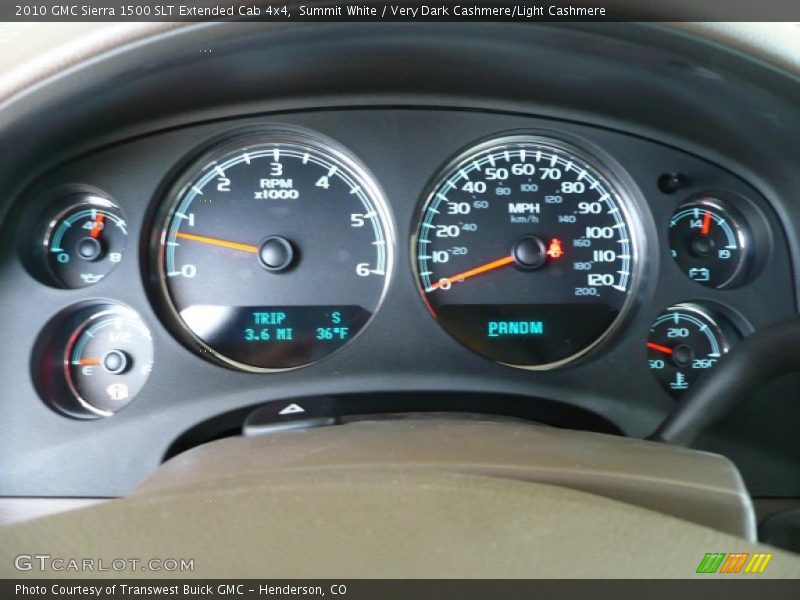 Summit White / Very Dark Cashmere/Light Cashmere 2010 GMC Sierra 1500 SLT Extended Cab 4x4