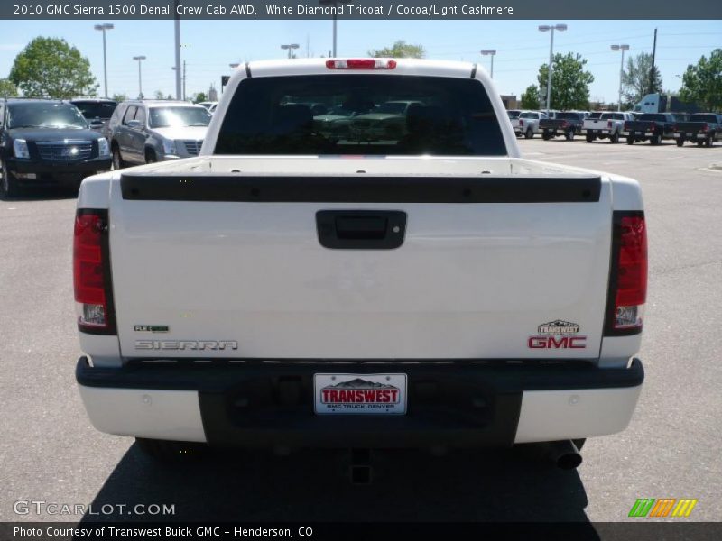 White Diamond Tricoat / Cocoa/Light Cashmere 2010 GMC Sierra 1500 Denali Crew Cab AWD