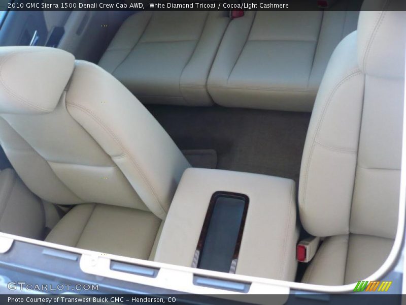 White Diamond Tricoat / Cocoa/Light Cashmere 2010 GMC Sierra 1500 Denali Crew Cab AWD