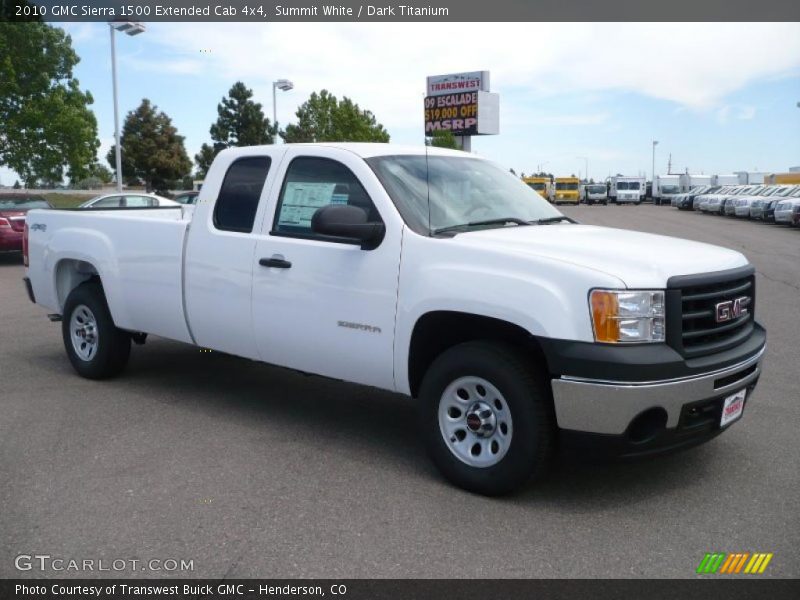 Summit White / Dark Titanium 2010 GMC Sierra 1500 Extended Cab 4x4