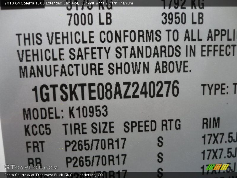 Summit White / Dark Titanium 2010 GMC Sierra 1500 Extended Cab 4x4