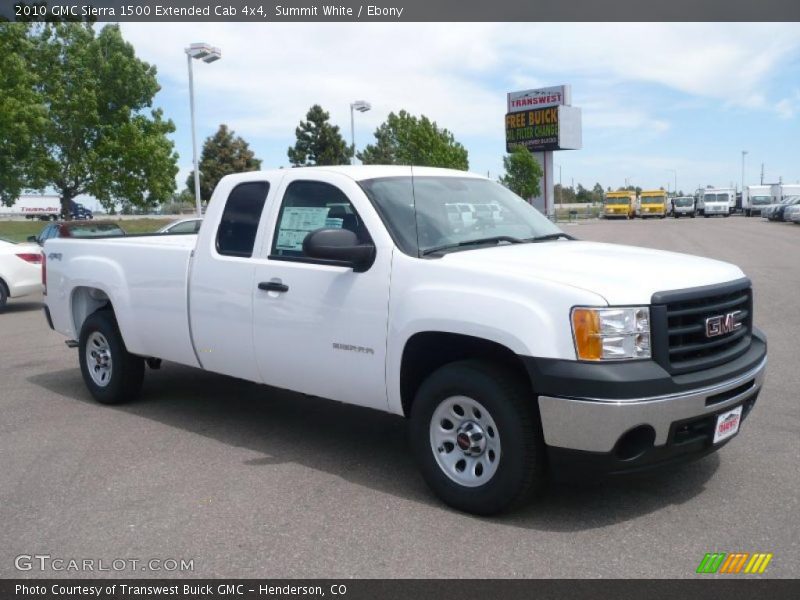 Summit White / Ebony 2010 GMC Sierra 1500 Extended Cab 4x4