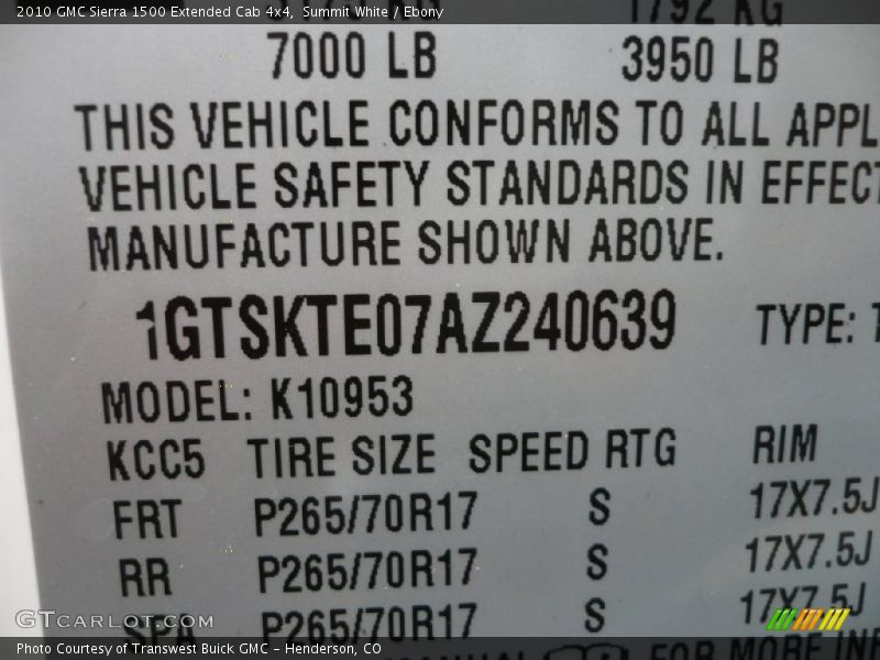 Summit White / Ebony 2010 GMC Sierra 1500 Extended Cab 4x4