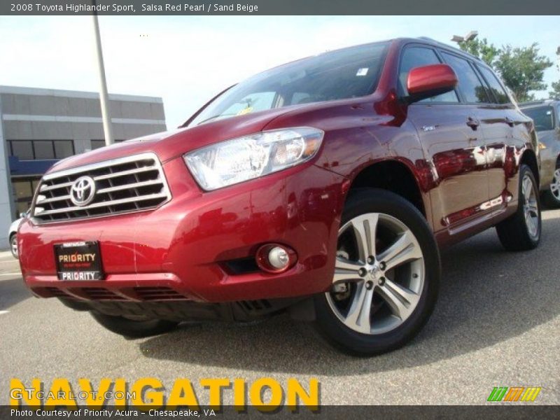 Salsa Red Pearl / Sand Beige 2008 Toyota Highlander Sport
