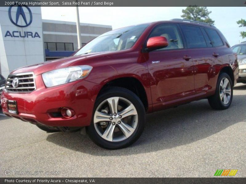 Salsa Red Pearl / Sand Beige 2008 Toyota Highlander Sport