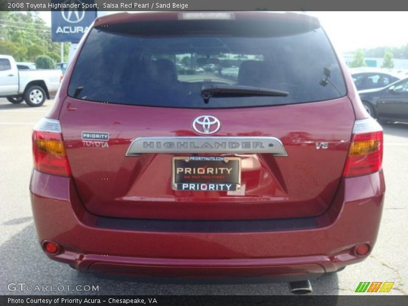 Salsa Red Pearl / Sand Beige 2008 Toyota Highlander Sport