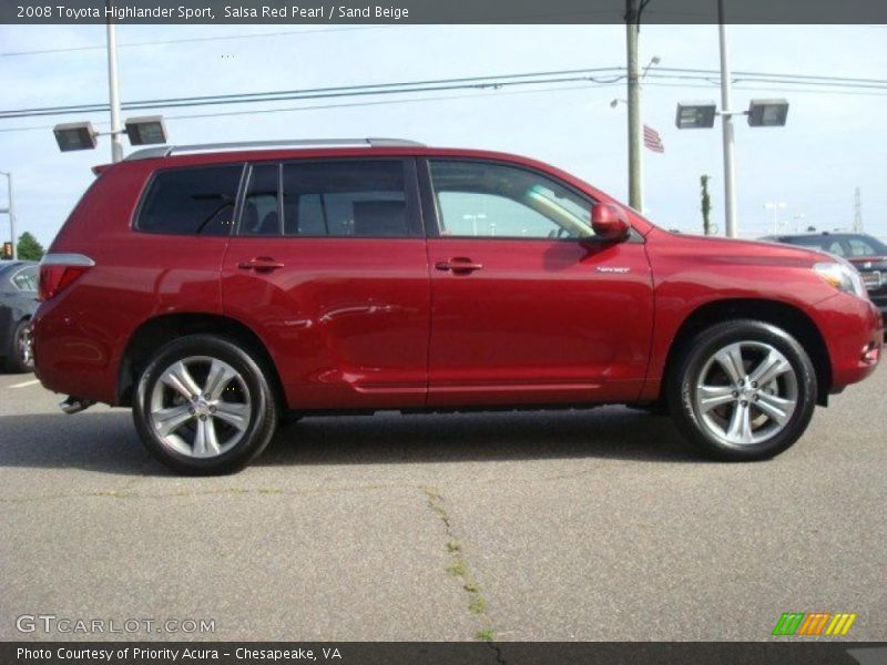 Salsa Red Pearl / Sand Beige 2008 Toyota Highlander Sport