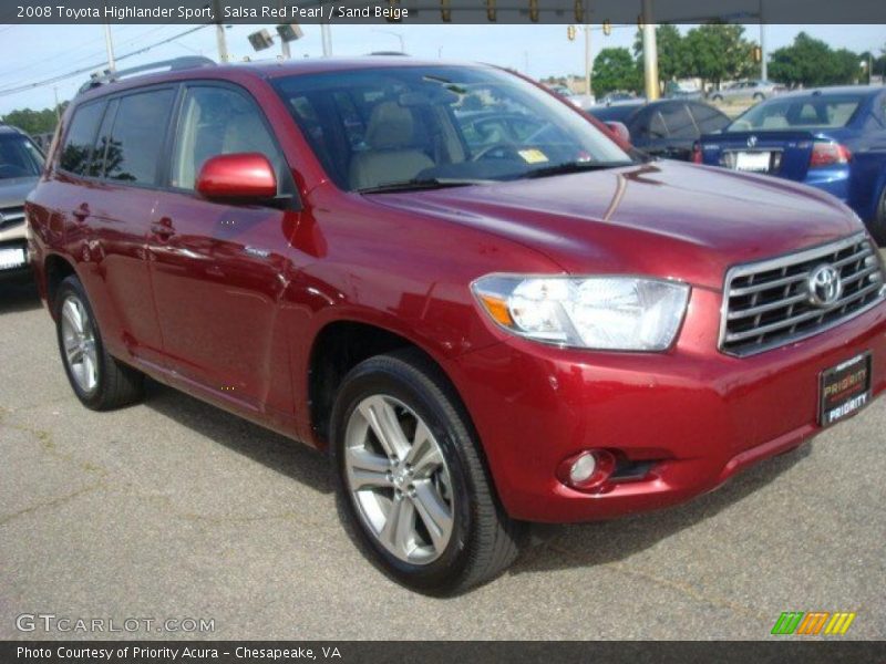 Salsa Red Pearl / Sand Beige 2008 Toyota Highlander Sport