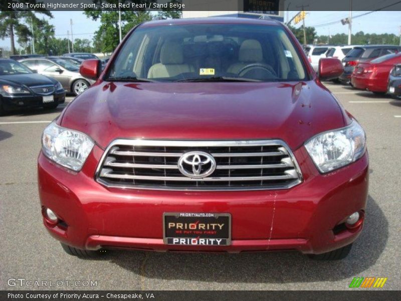Salsa Red Pearl / Sand Beige 2008 Toyota Highlander Sport