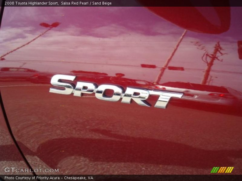 Salsa Red Pearl / Sand Beige 2008 Toyota Highlander Sport