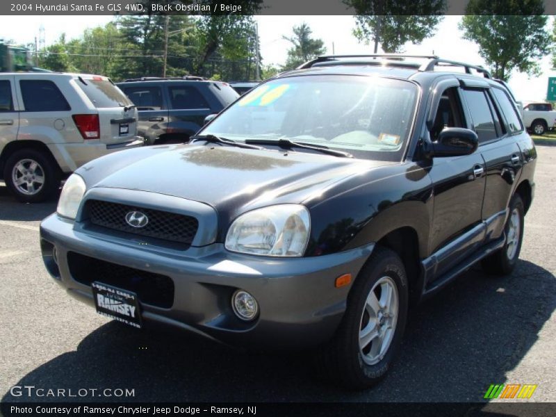 Black Obsidian / Beige 2004 Hyundai Santa Fe GLS 4WD