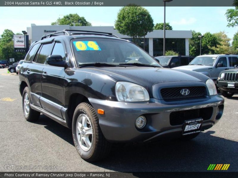 Black Obsidian / Beige 2004 Hyundai Santa Fe GLS 4WD
