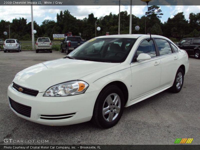 White / Gray 2009 Chevrolet Impala LS