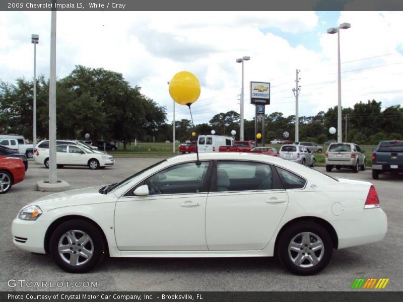 White / Gray 2009 Chevrolet Impala LS