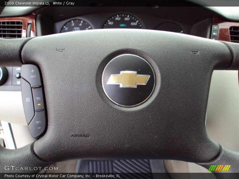 White / Gray 2009 Chevrolet Impala LS