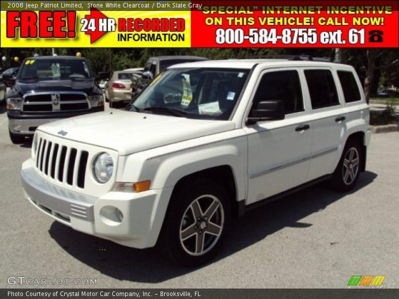 Stone White Clearcoat / Dark Slate Gray 2008 Jeep Patriot Limited