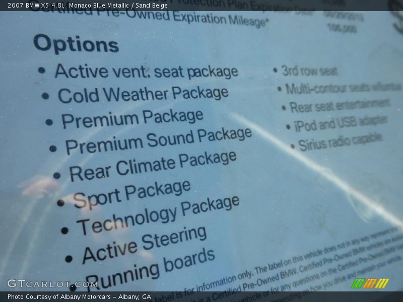 Monaco Blue Metallic / Sand Beige 2007 BMW X5 4.8i