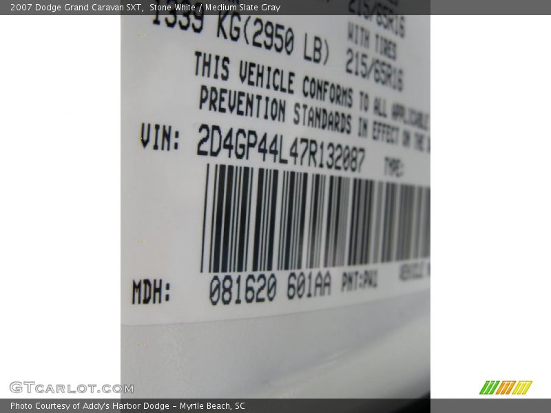 Stone White / Medium Slate Gray 2007 Dodge Grand Caravan SXT