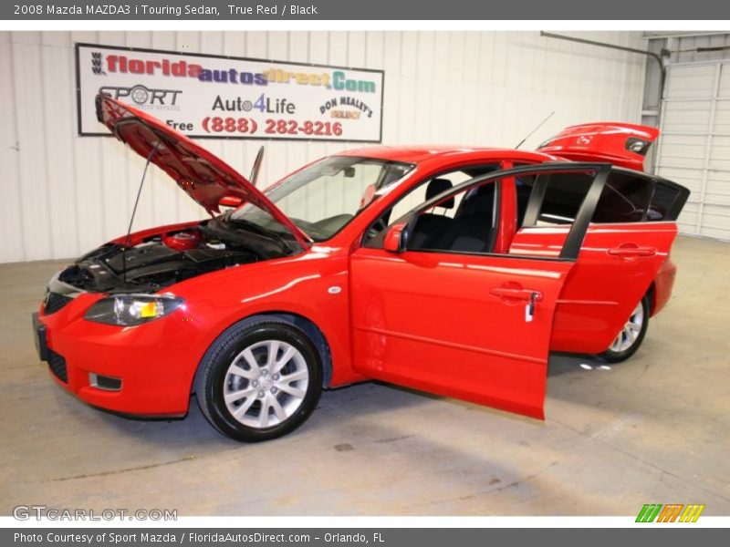 True Red / Black 2008 Mazda MAZDA3 i Touring Sedan