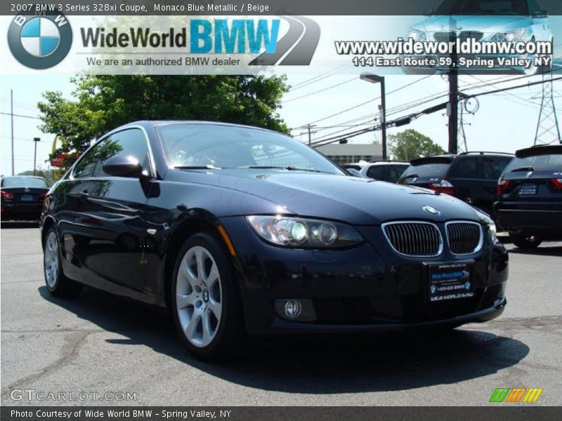 Monaco Blue Metallic / Beige 2007 BMW 3 Series 328xi Coupe