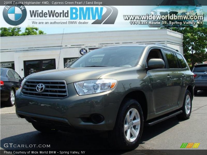 Cypress Green Pearl / Sand Beige 2008 Toyota Highlander 4WD