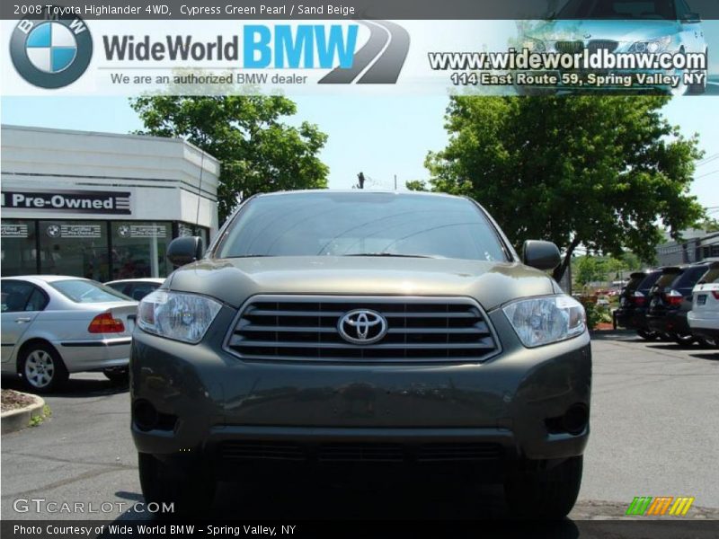 Cypress Green Pearl / Sand Beige 2008 Toyota Highlander 4WD