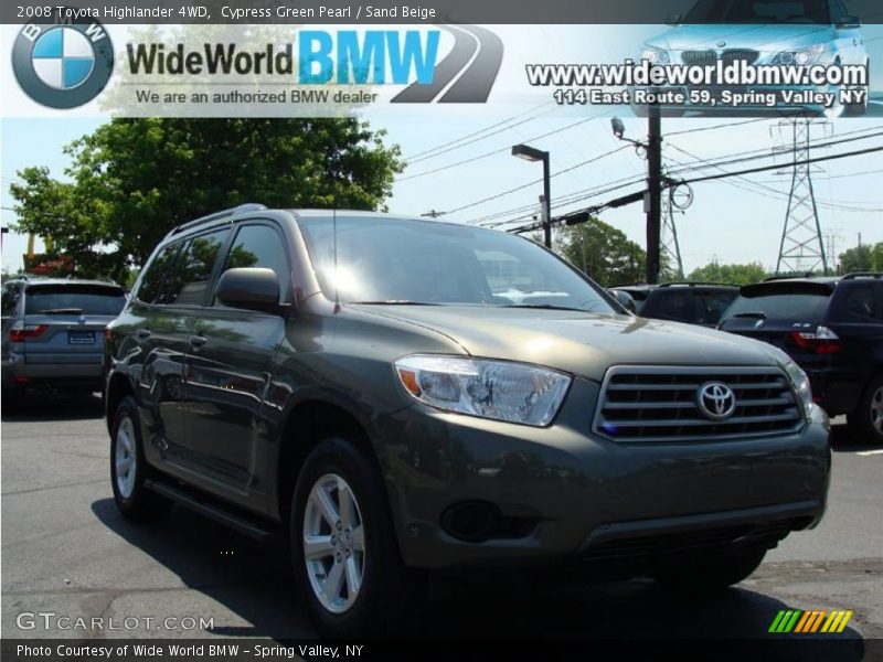 Cypress Green Pearl / Sand Beige 2008 Toyota Highlander 4WD