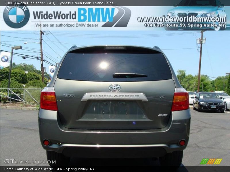 Cypress Green Pearl / Sand Beige 2008 Toyota Highlander 4WD