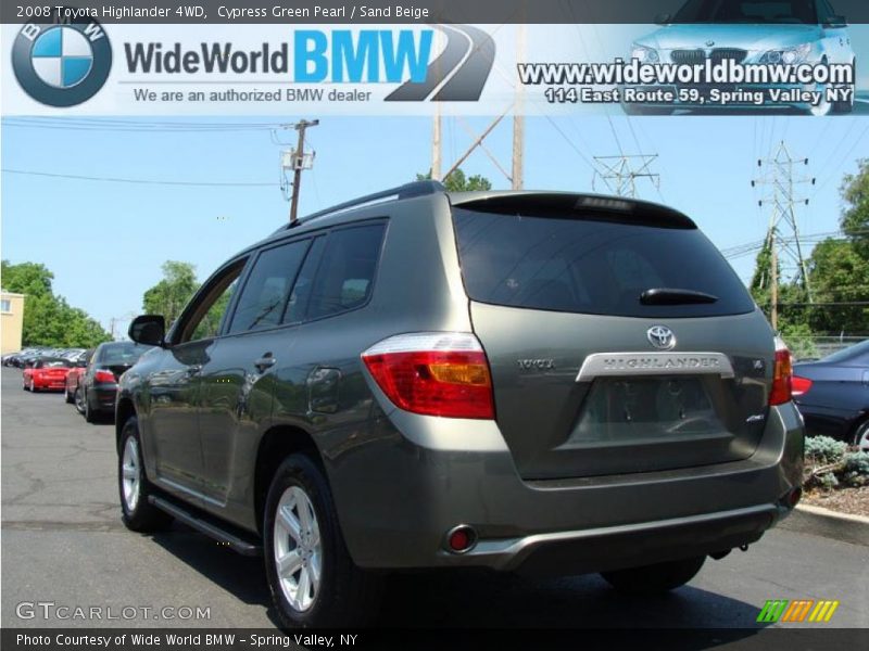 Cypress Green Pearl / Sand Beige 2008 Toyota Highlander 4WD