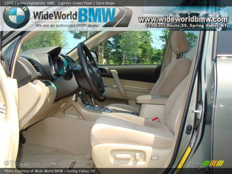 Cypress Green Pearl / Sand Beige 2008 Toyota Highlander 4WD