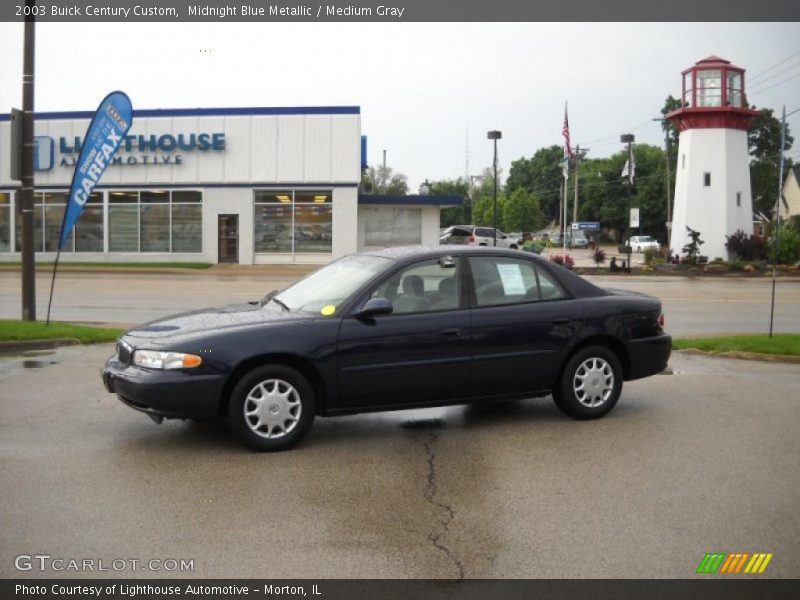 Midnight Blue Metallic / Medium Gray 2003 Buick Century Custom