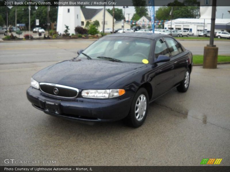 Midnight Blue Metallic / Medium Gray 2003 Buick Century Custom