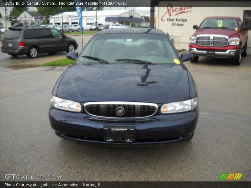 Midnight Blue Metallic / Medium Gray 2003 Buick Century Custom