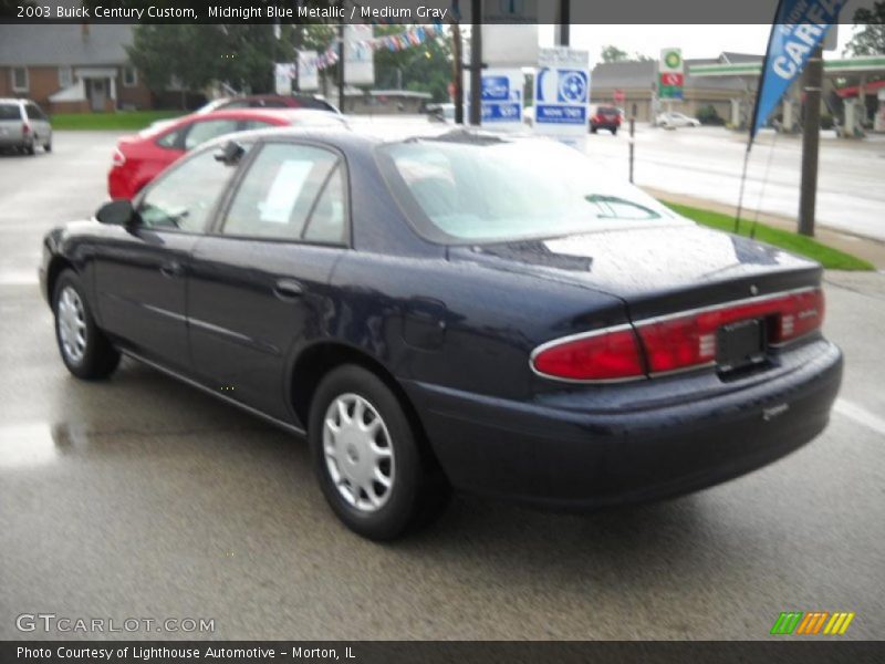 Midnight Blue Metallic / Medium Gray 2003 Buick Century Custom