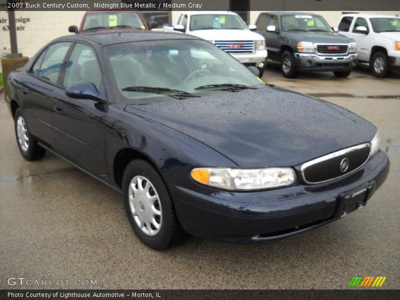 Midnight Blue Metallic / Medium Gray 2003 Buick Century Custom