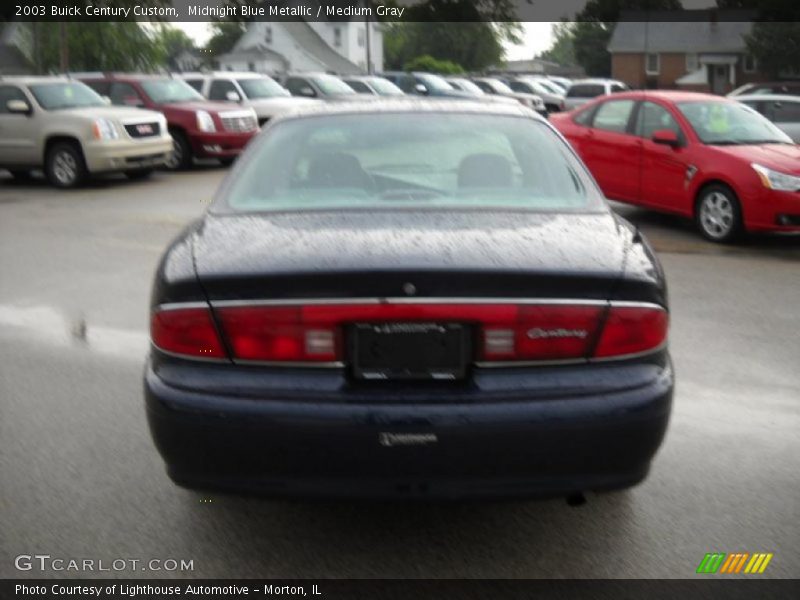 Midnight Blue Metallic / Medium Gray 2003 Buick Century Custom