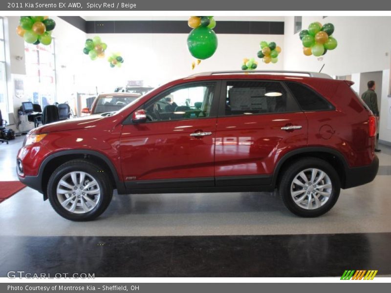 Spicy Red / Beige 2011 Kia Sorento EX AWD