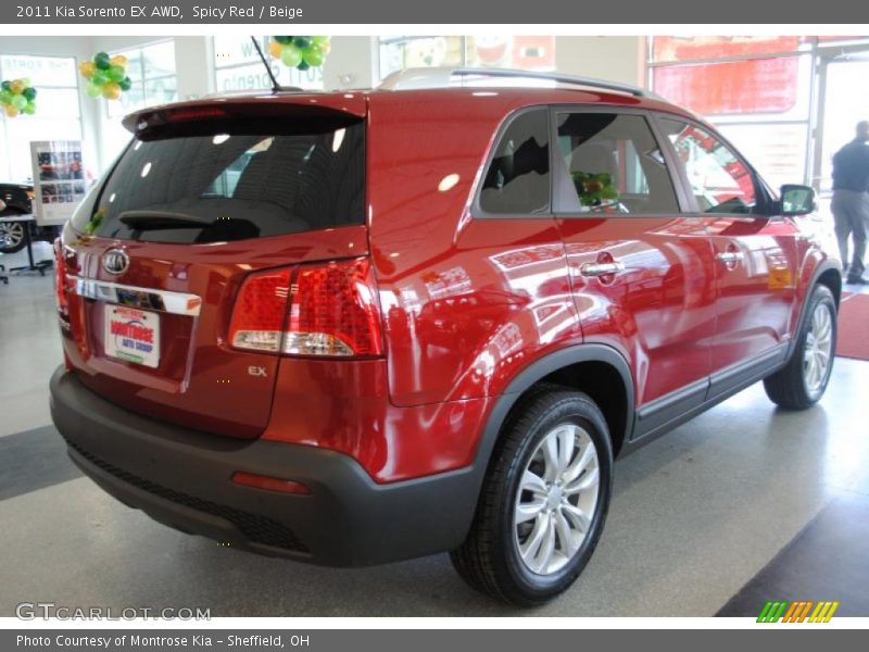 Spicy Red / Beige 2011 Kia Sorento EX AWD
