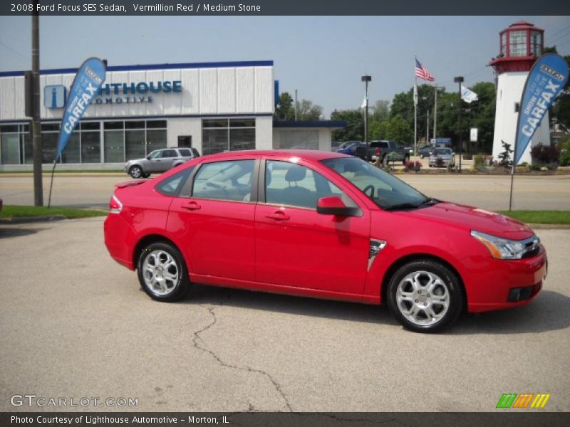 Vermillion Red / Medium Stone 2008 Ford Focus SES Sedan