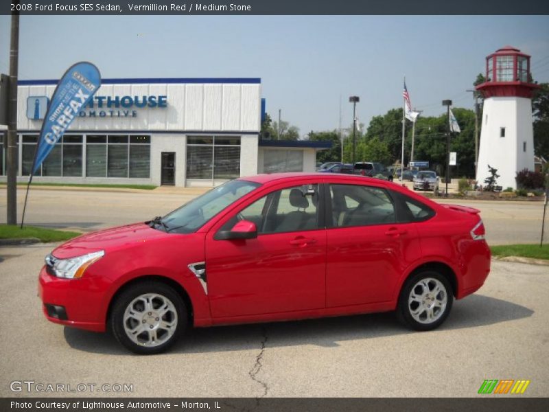 Vermillion Red / Medium Stone 2008 Ford Focus SES Sedan