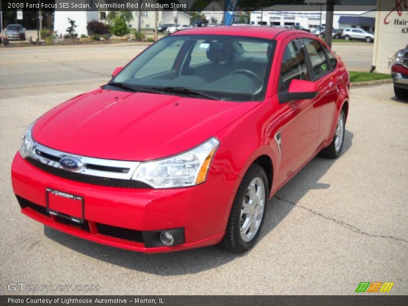 Vermillion Red / Medium Stone 2008 Ford Focus SES Sedan