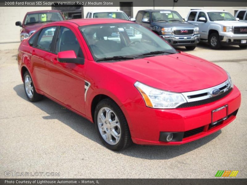 Vermillion Red / Medium Stone 2008 Ford Focus SES Sedan