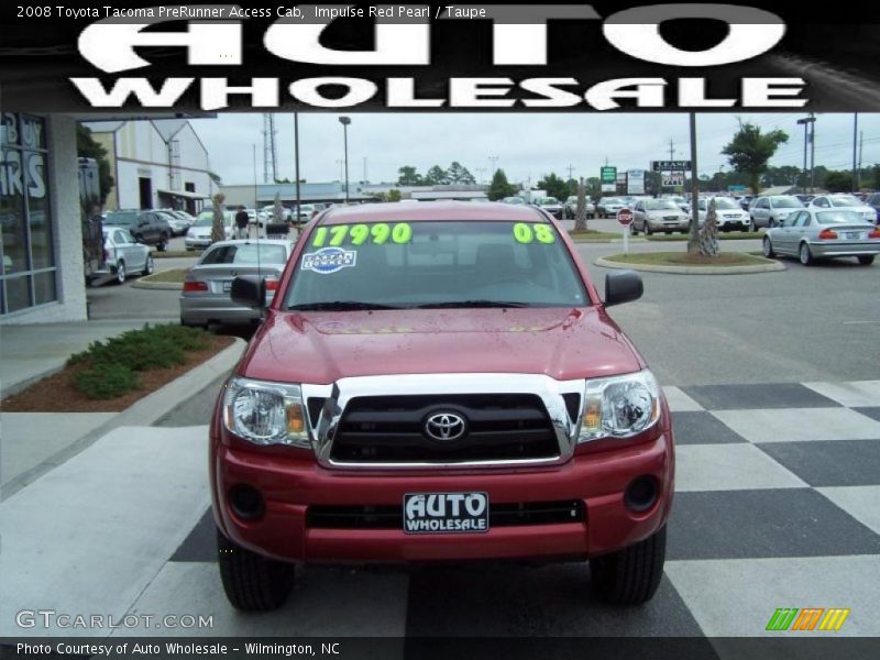 Impulse Red Pearl / Taupe 2008 Toyota Tacoma PreRunner Access Cab