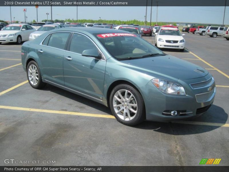 Silver Moss Metallic / Cocoa/Cashmere 2009 Chevrolet Malibu LTZ Sedan
